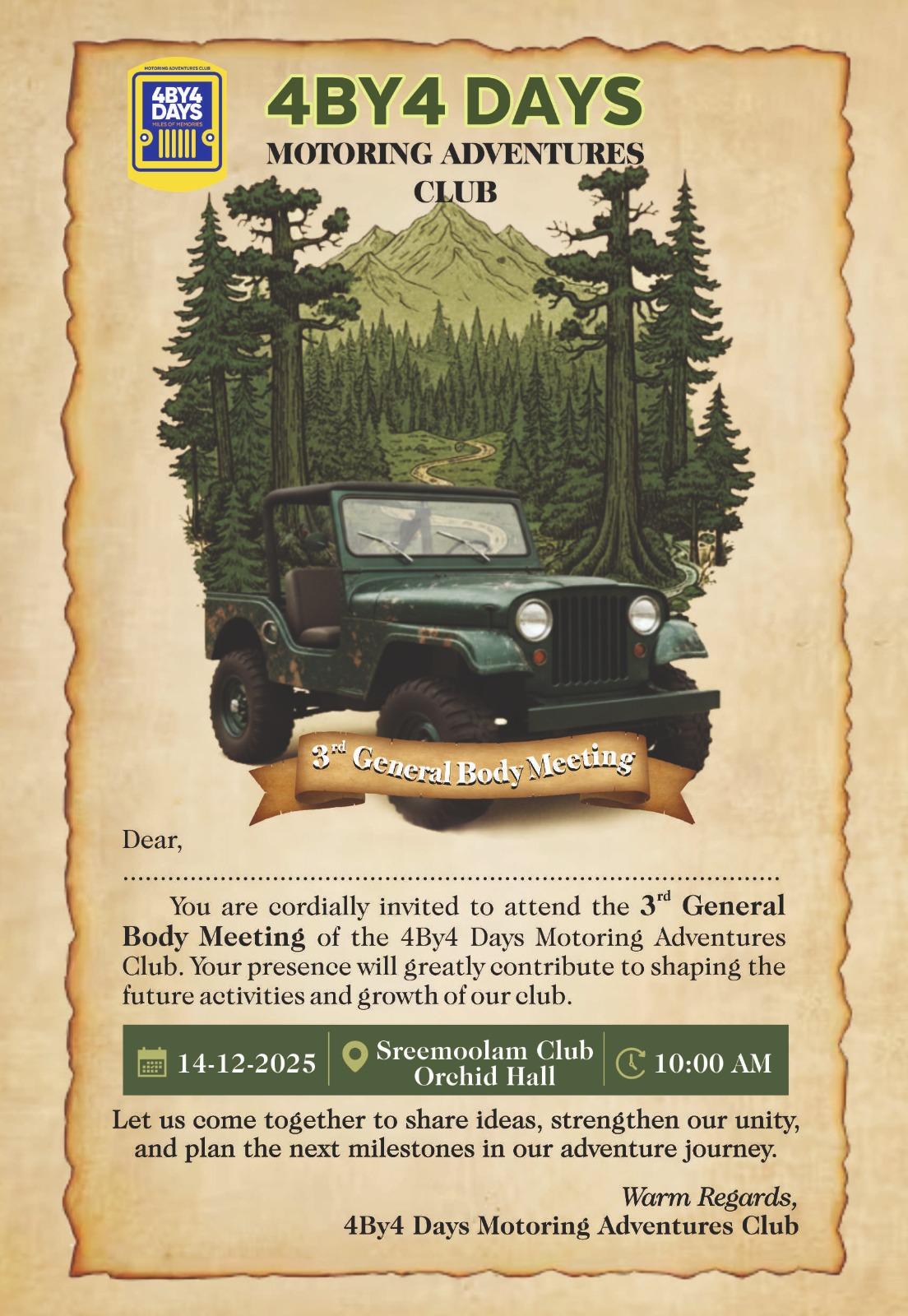 4BY4Day' S 3rd General Body Meeting